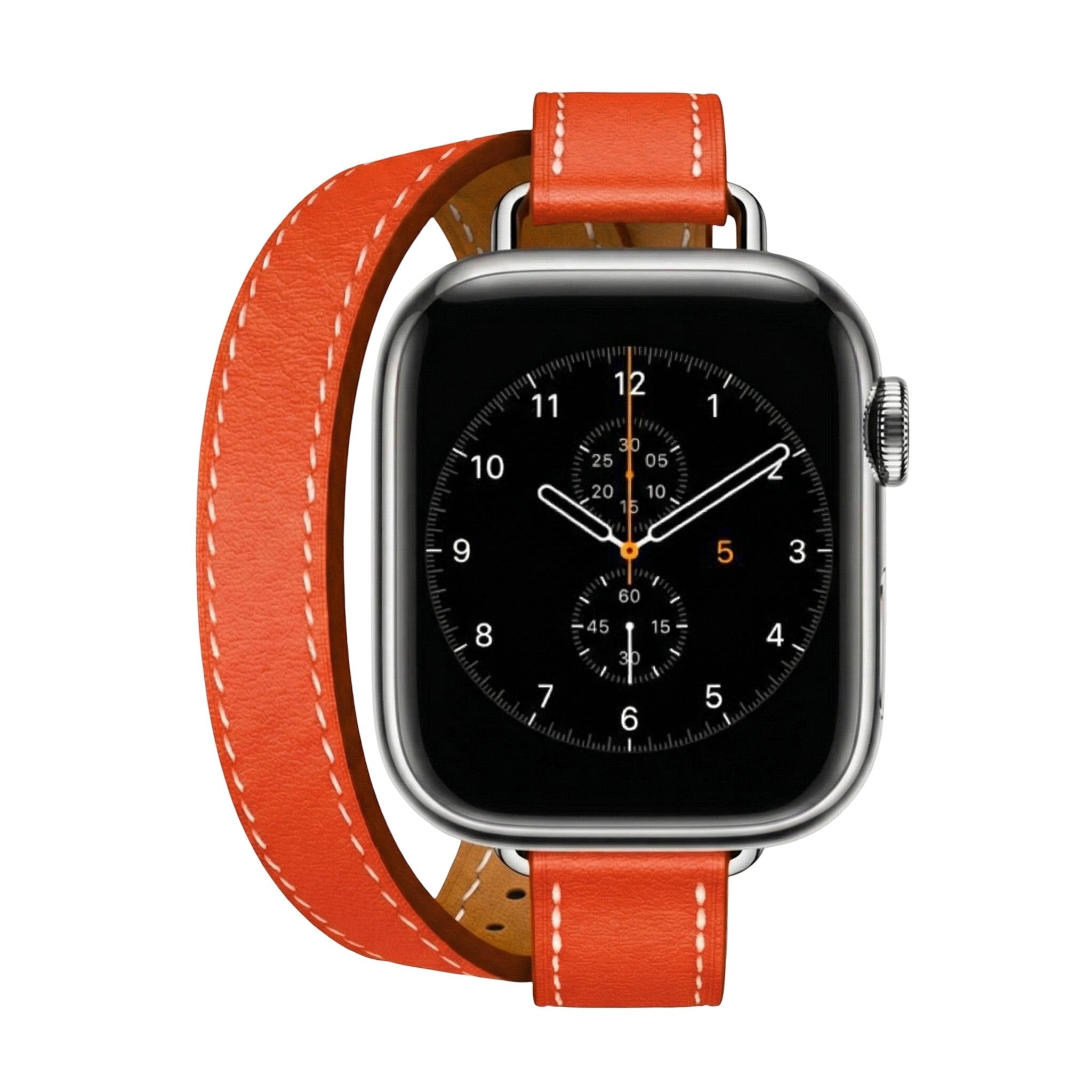 Apple Watch bracelet, leather, double wrap, for women, Ermione model