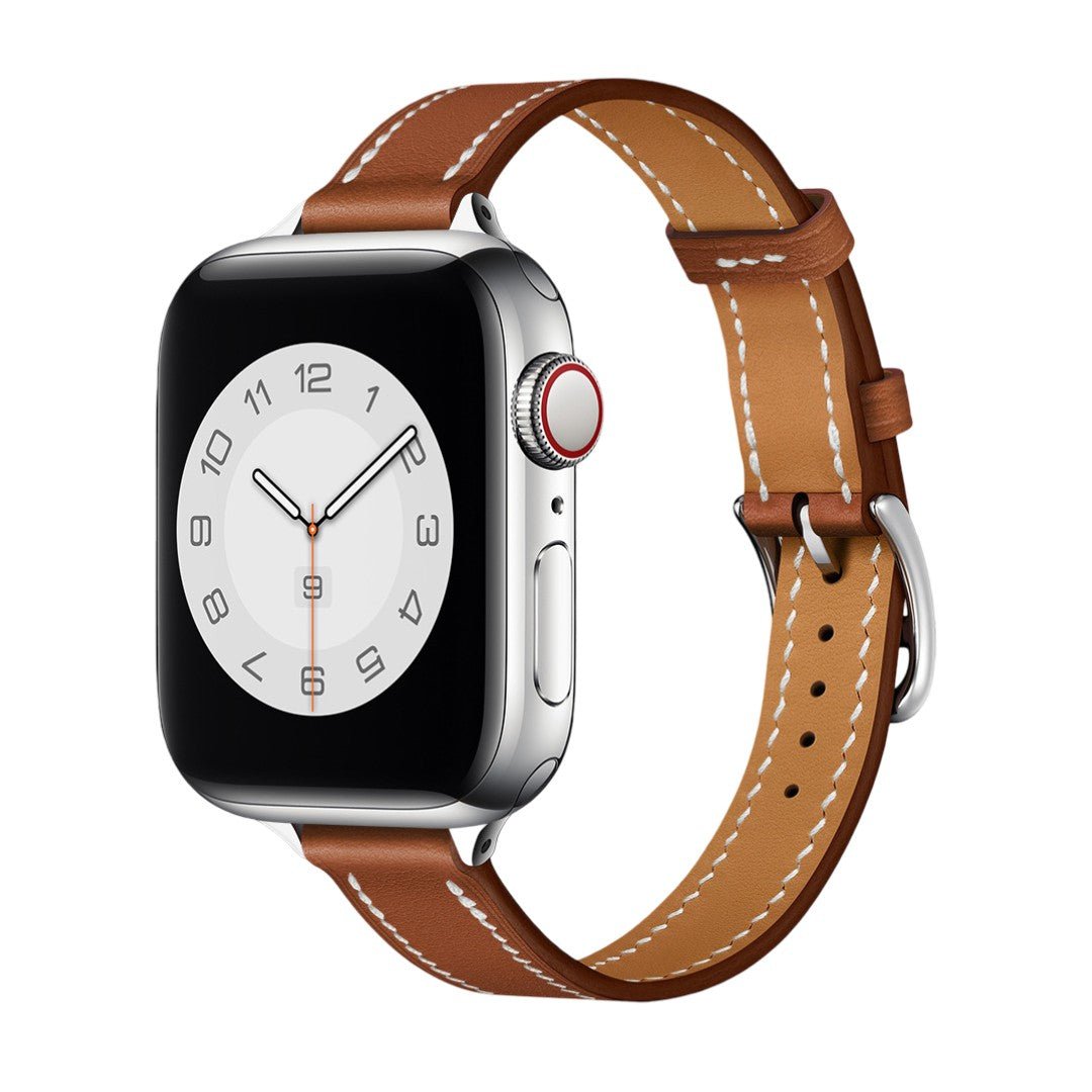 Apple Watch Bracelet, contrasting stitching, ardillon buckle, saddle style, Ermia model