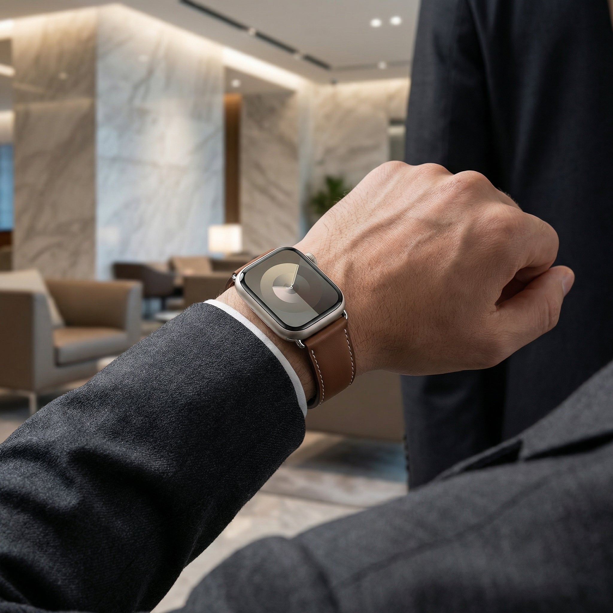 Apple Watch Bracelet, magnetic clasp with two sections, saddle stitching, Ozias model