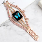 Apple Watch Multi-Strand Bracelet, Butterfly Charms and Rhinestones, for Women, Papilla Model
