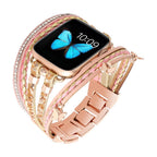 Apple Watch Multi-Strand Bracelet, Butterfly Charms and Rhinestones, for Women, Papilla Model