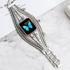 Apple Watch Multi-Strand Bracelet, Butterfly Charms and Rhinestones, for Women, Papilla Model