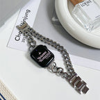 Apple Watch Bracelet in Double Cuban Link, Inlaid Rhinestones, Custom Finish, Phipa Model