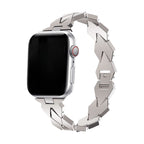 Apple Watch Bracelet with Geometric Links, Diamond Pattern, Butterfly Clasp, Angla Model