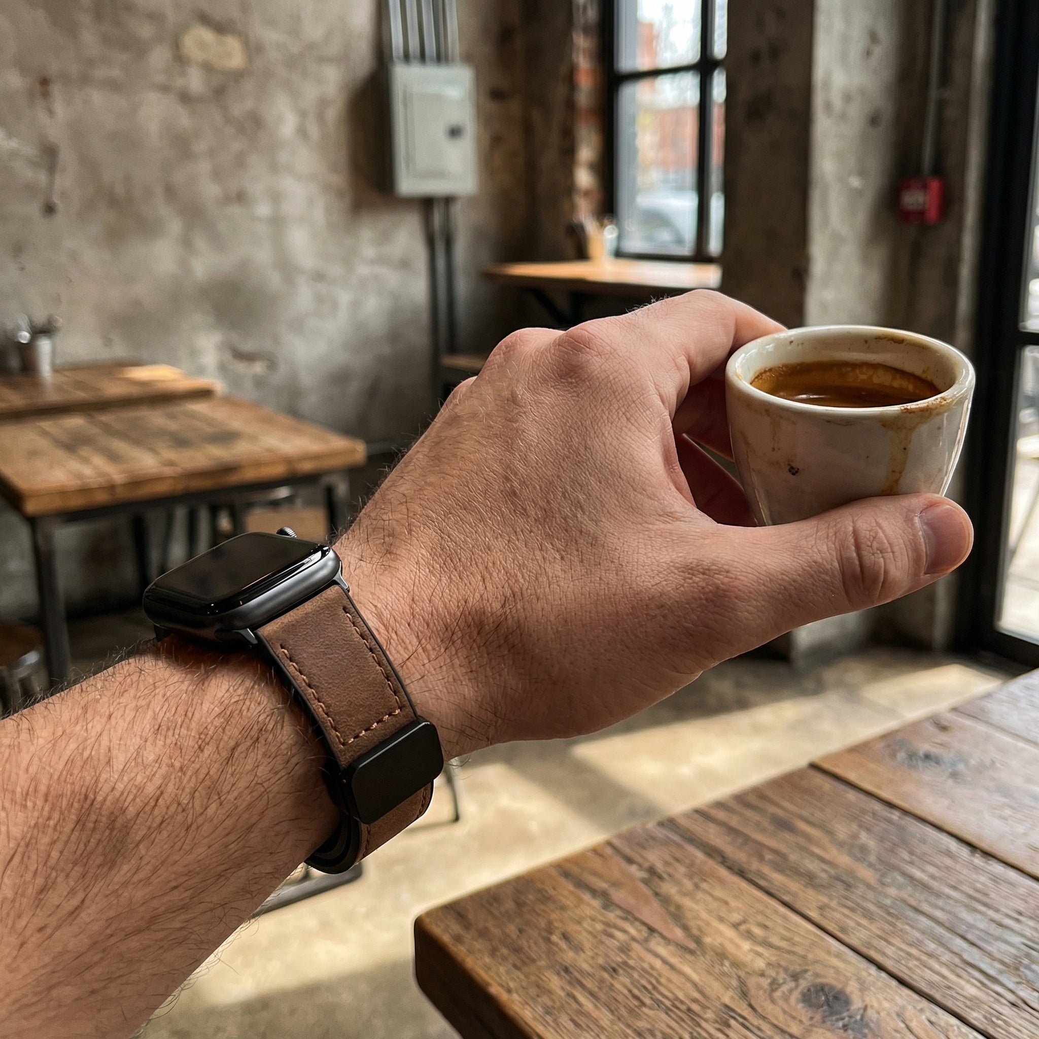Apple Watch Bracelet, silicone and leather-look, magnetic clasp, Kaelith model