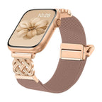 Woven nylon Apple Watch bracelet, endless Celtic knot pattern, magnetic clasp, refined style, Louison model