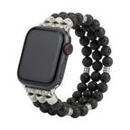 Apple Watch Bracelet in Natural Beads, Volcanic Stone or Turquoise, Adjustable Elastic, Boho Chic Style, Josin Model