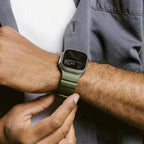 Reinforced Silicone Apple Watch Bracelet, Sturdy Buckle, Modern Look for Apple Watch 44-49mm, Sadius Model
