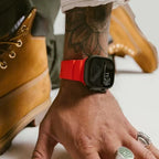 Reinforced Silicone Apple Watch Bracelet, Sturdy Buckle, Modern Look for Apple Watch 44-49mm, Sadius Model