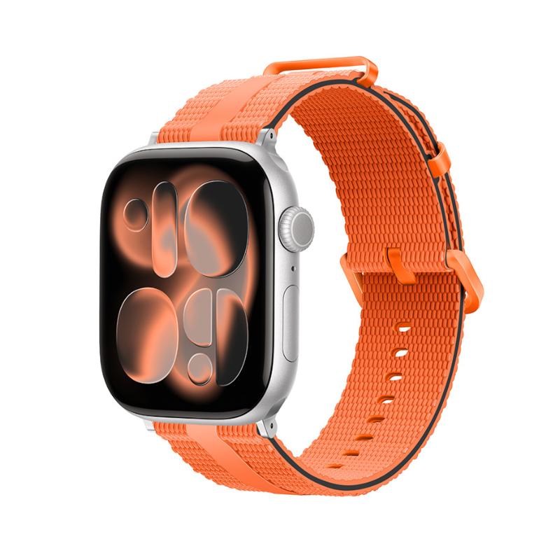 Textured Silicone Apple Watch Bracelet with a sturdy stainless steel buckle, offering absolute comfort, Guetta model