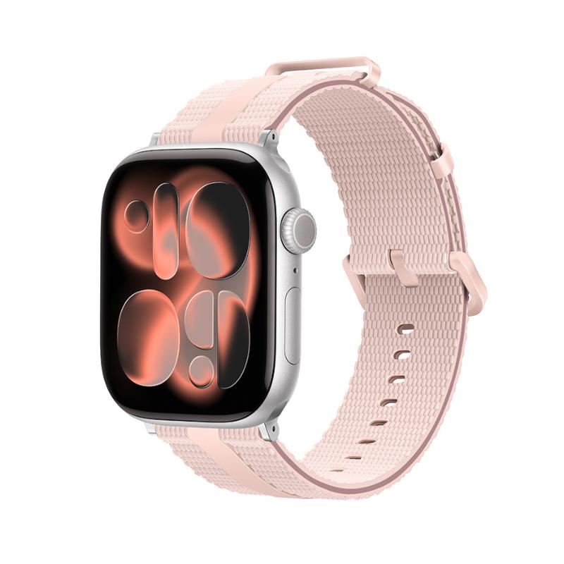 Textured Silicone Apple Watch Bracelet with a sturdy stainless steel buckle, offering absolute comfort, Guetta model