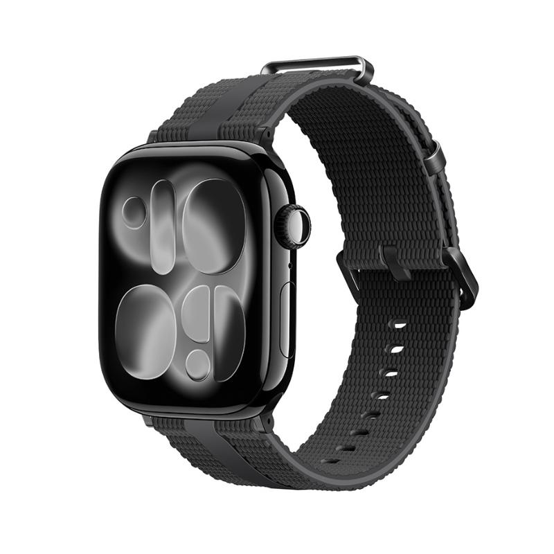 Textured Silicone Apple Watch Bracelet with a sturdy stainless steel buckle, offering absolute comfort, Guetta model