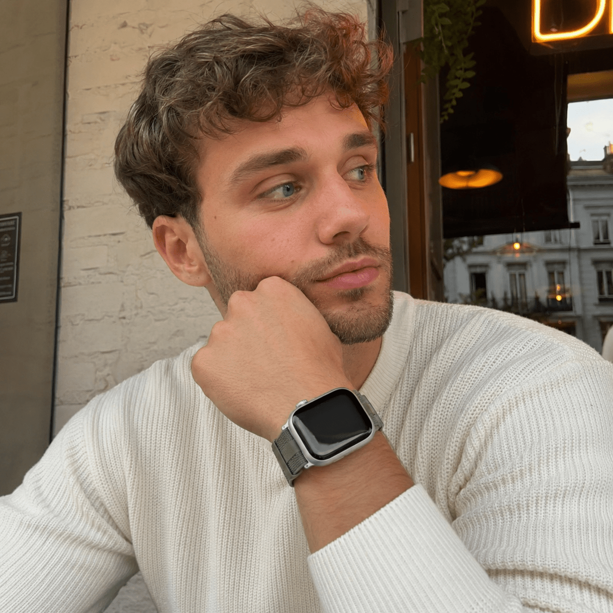 Textured Silicone Apple Watch Bracelet with a sturdy stainless steel buckle, offering absolute comfort, Guetta model