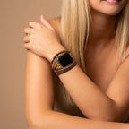 Apple Watch Multi-Strand Cuff Bracelet, Decorative Beads and Textured Straps, Bohemian Style, Tadjina Model
