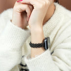 Apple Watch Bracelet in Stainless Steel, Braided Byzantine Mesh, Clasp Fastening, Coranie Model