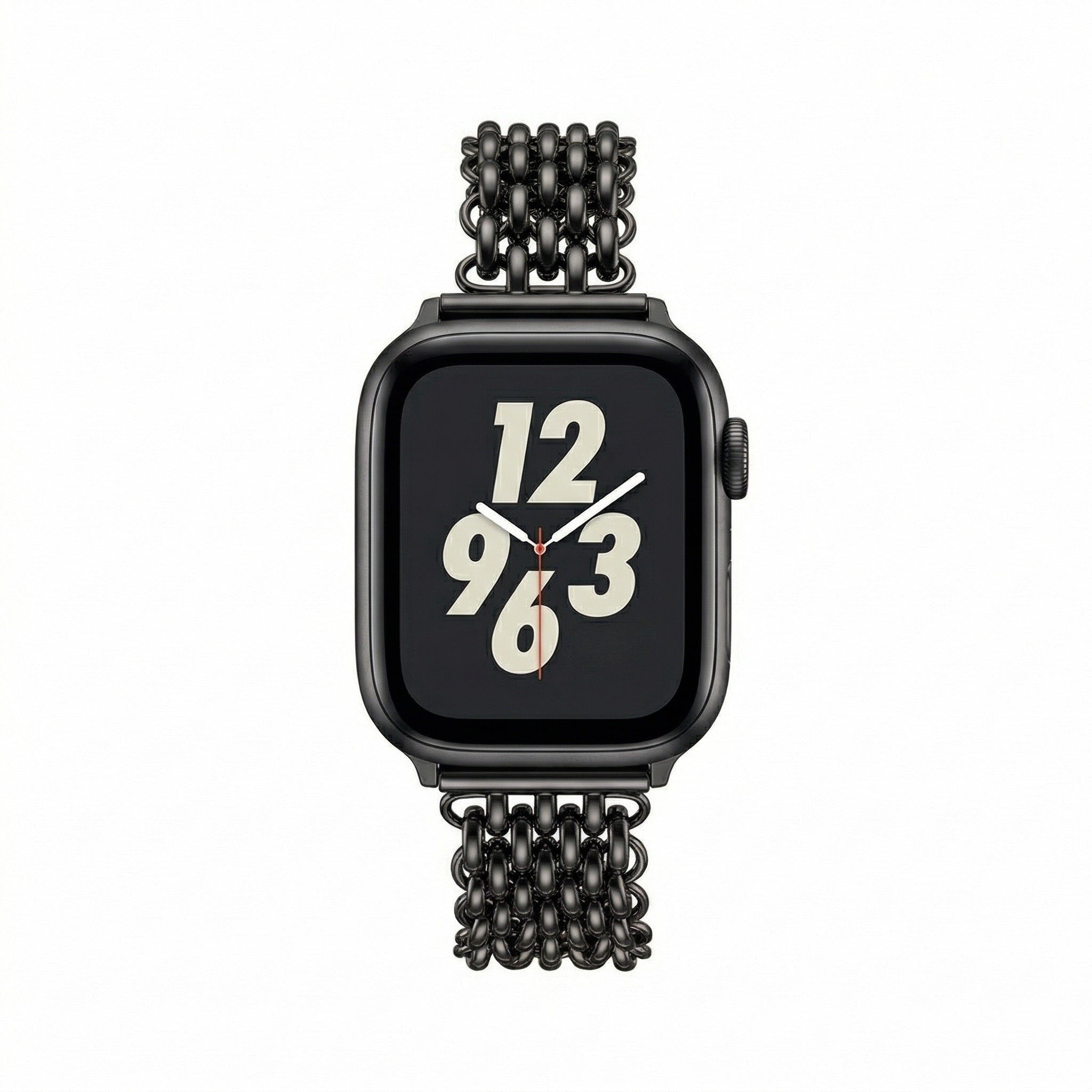 Apple Watch Bracelet in Stainless Steel, Braided Byzantine Mesh, Clasp Fastening, Coranie Model