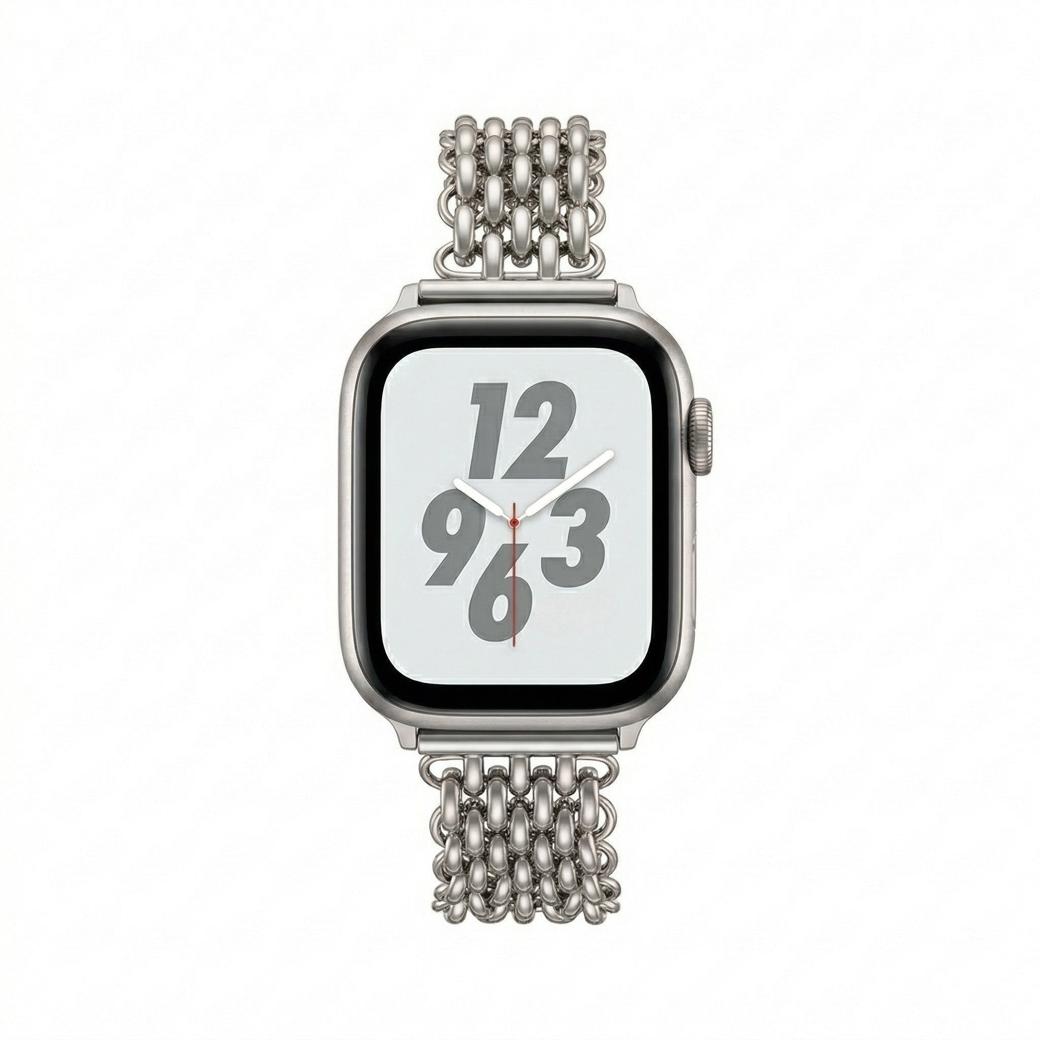 Apple Watch Bracelet in Stainless Steel, Braided Byzantine Mesh, Clasp Fastening, Coranie Model