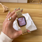 Apple Watch Bracelet with Hexagonal Scale Mesh, Deployant Clasp, Zeldia Model