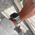 Apple Watch Bracelet with Hexagonal Scale Mesh, Deployant Clasp, Zeldia Model