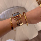 Apple Watch Bracelet with Hexagonal Scale Mesh, Deployant Clasp, Zeldia Model
