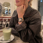 Apple Watch Bracelet for Women in Two-Tone Silicone, Stainless Steel Tang Buckle, Saddle Stitching, Compatible with All Series, Warna Model