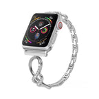 Apple Watch Bracelet, openwork links, infinity pattern set with rhinestones, Faidra model