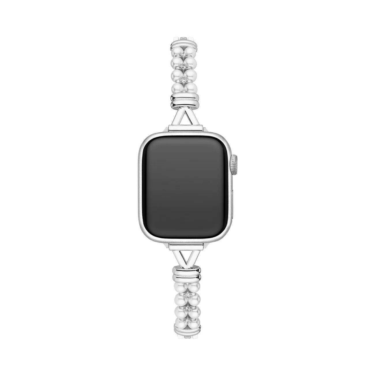 Apple Watch Bracelet with Beads and Openwork Links, Gold or Silver Finish, for Women, Yizelle Model