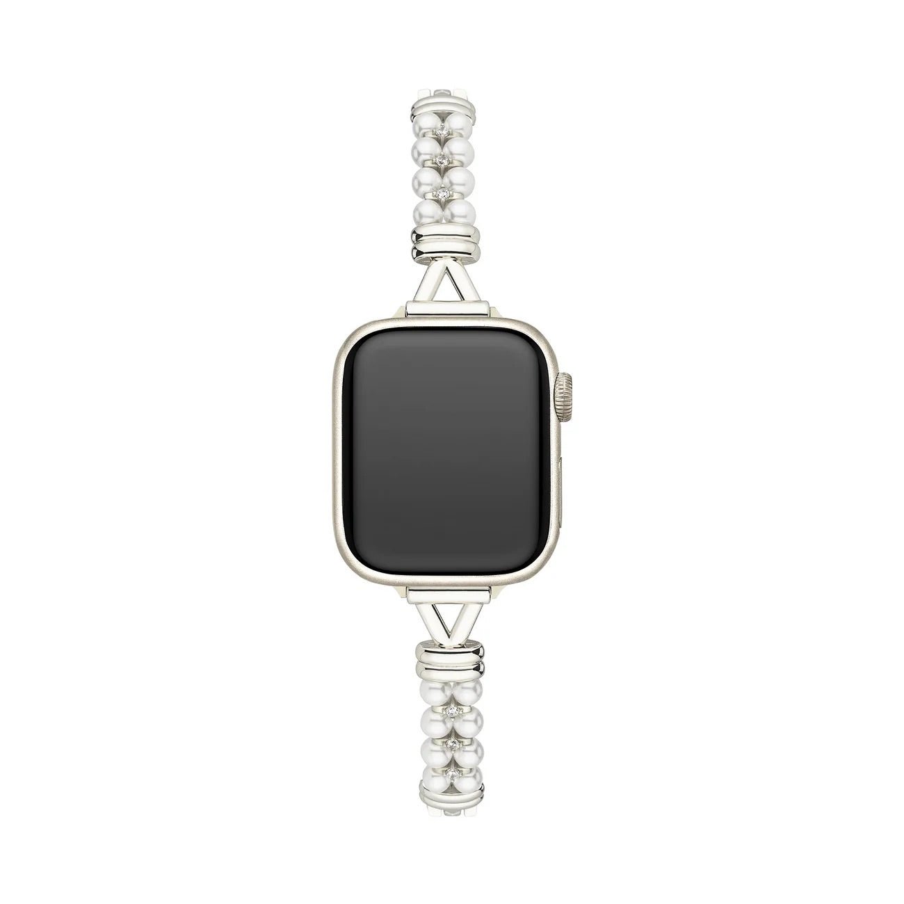 Apple Watch Bracelet with Beads and Openwork Links, Gold or Silver Finish, for Women, Yizelle Model