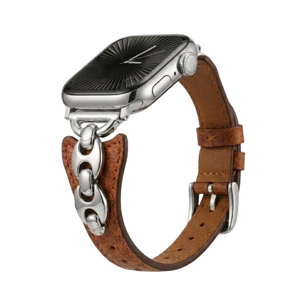 Apple Watch marine mesh bracelet, slim adjustable strap with pin buckle, gold, silver, and black finishes, Malsa model