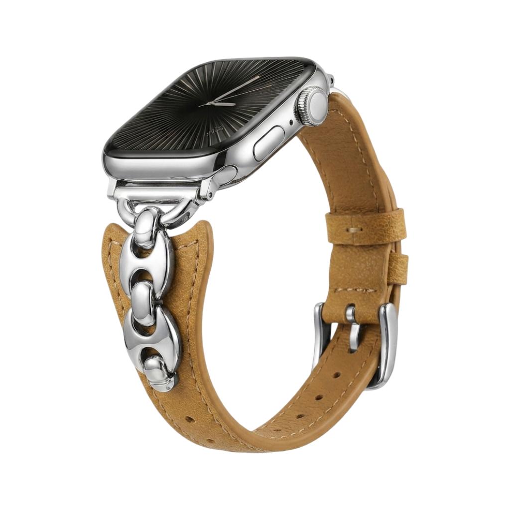 Apple Watch marine mesh bracelet, slim adjustable strap with pin buckle, gold, silver, and black finishes, Malsa model