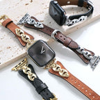 Apple Watch marine mesh bracelet, slim adjustable strap with pin buckle, gold, silver, and black finishes, Malsa model