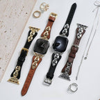 Apple Watch marine mesh bracelet, slim adjustable strap with pin buckle, gold, silver, and black finishes, Malsa model