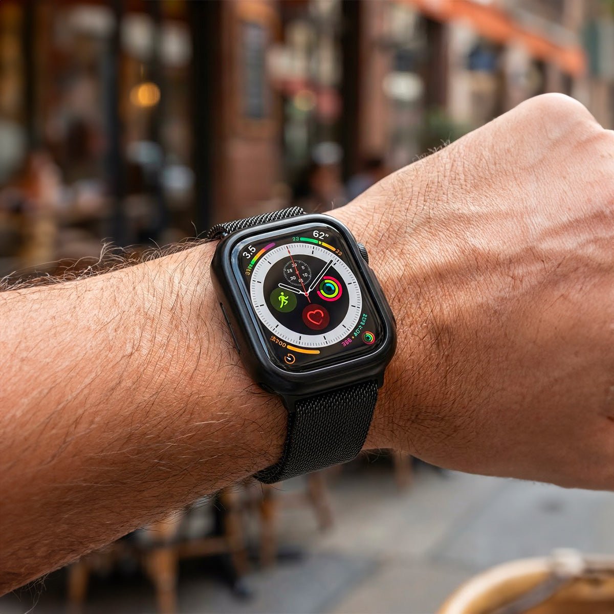Apple Watch Bracelet, Milanese Mesh, Stainless Steel, Magnetic Clasp, with Integrated Protective Case, Milno Model
