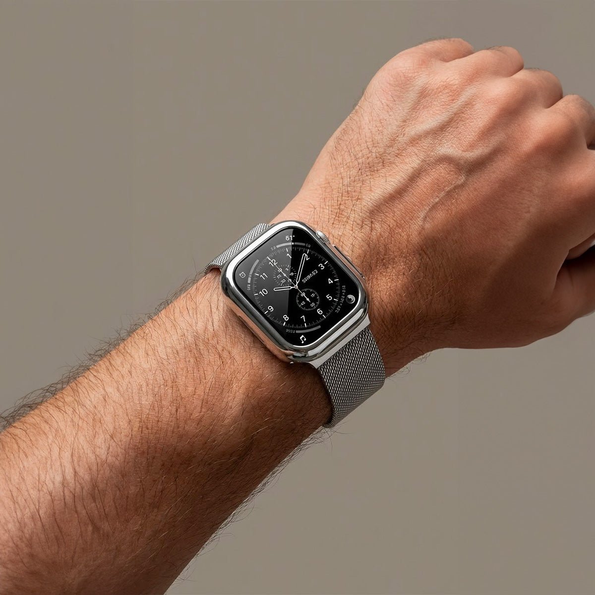 Apple Watch Bracelet, Milanese Mesh, Stainless Steel, Magnetic Clasp, with Integrated Protective Case, Milno Model