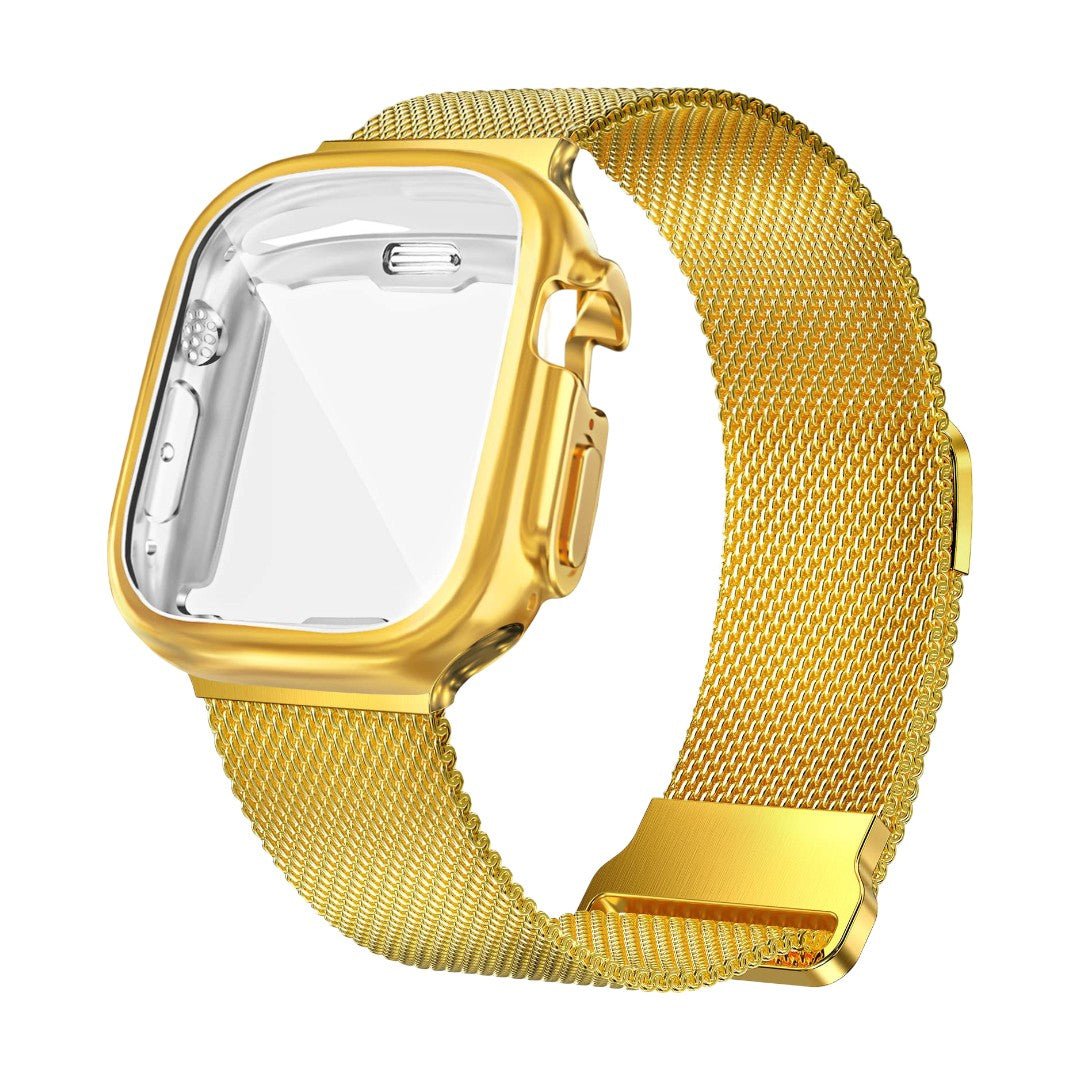 Apple Watch Bracelet, Milanese Mesh, Stainless Steel, Magnetic Clasp, with Integrated Protective Case, Milno Model