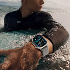 Apple Watch Bracelet in Stainless Steel, Milanese Mesh, Tactical Clasp, Elanko Model