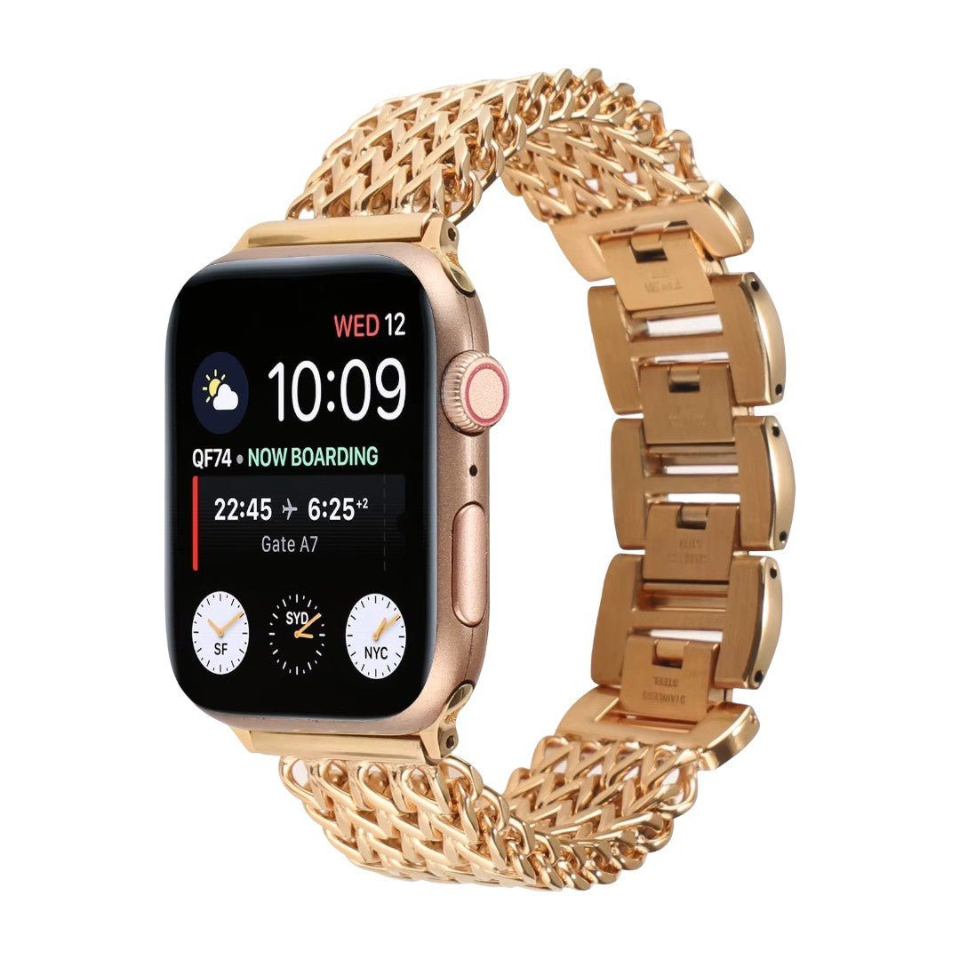 Apple Watch Bracelet in Stainless Steel, Braided Chevron Spiga Mesh, Clytia Model