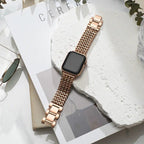 Apple Watch Bracelet in Stainless Steel, Braided Chevron Spiga Mesh, Clytia Model