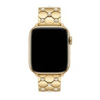 Apple Watch beaded metal bracelet, elegant geometric links, refined polished finish, Pita model
