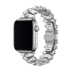 Premium Metal Apple Watch Bracelet, Thick Links with Sculpted Dragon Back Effect, Elegant Hidden Butterfly Clasp, Falkor Model