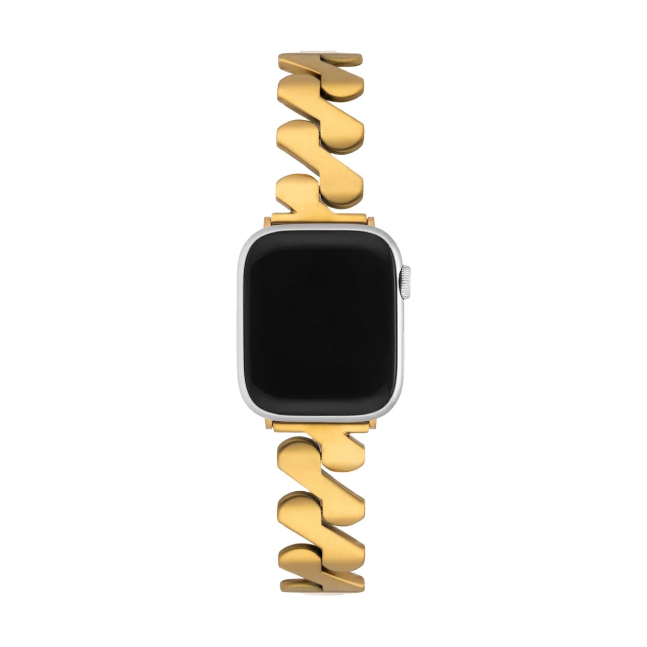 Apple Watch Bracelet in Stainless Steel, Triangular Wave Links, Brushed Finish, Azia Model