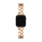 Apple Watch Bracelet in Stainless Steel, Triangular Wave Links, Brushed Finish, Azia Model