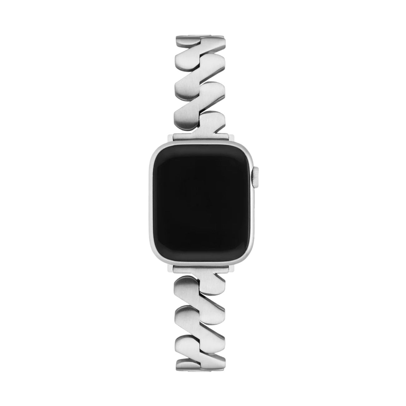 Apple Watch Bracelet in Stainless Steel, Triangular Wave Links, Brushed Finish, Azia Model