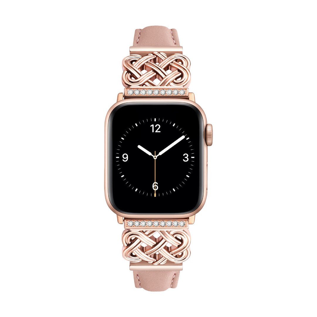 Apple Watch Bracelet, Chinese Knot Design with Zircon Setting, Smooth Strap, Celtia Model