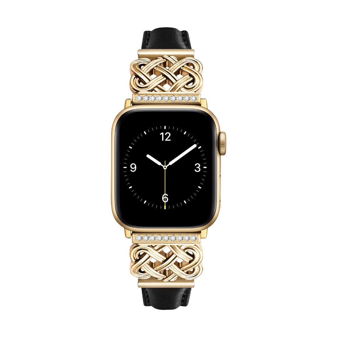 Apple Watch Bracelet, Chinese Knot Design with Zircon Setting, Smooth Strap, Celtia Model