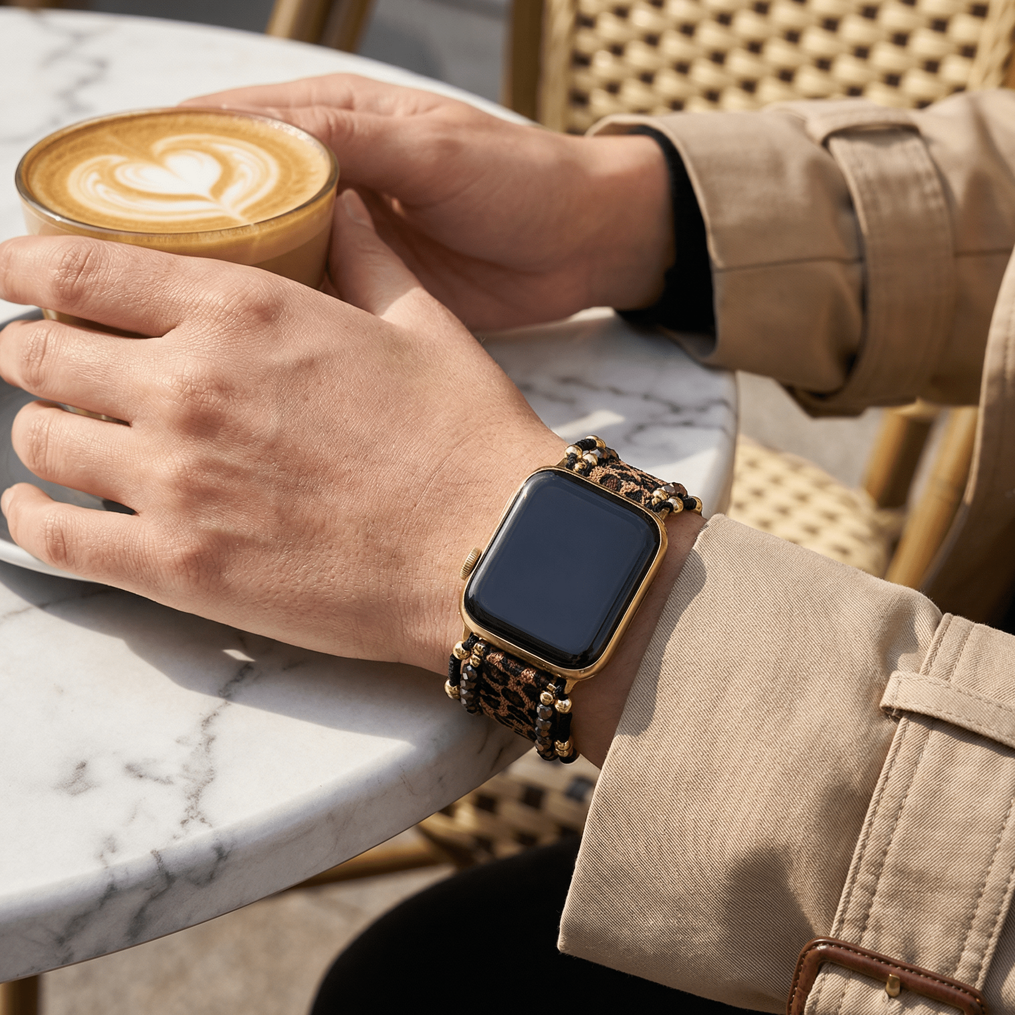 Apple Watch bracelet, leopard pattern, for women, Cira model