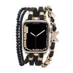 Multi-strand Apple Watch Bracelet, adjustable link design with butterfly charm, chic and elegant, Zoune model