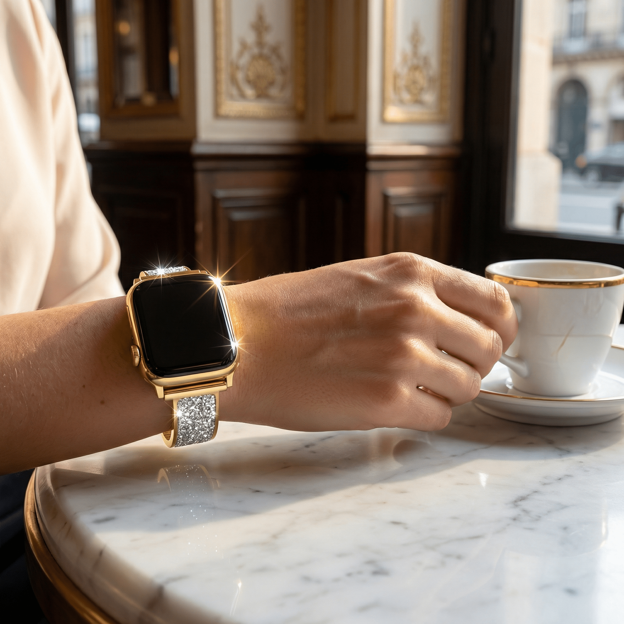 Apple Watch bracelet, glitter, for women, Douwa model