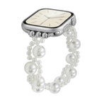 Apple Watch Bracelet with White Beads, Elegant Jewelry, Refined and Feminine Style, Perline Model