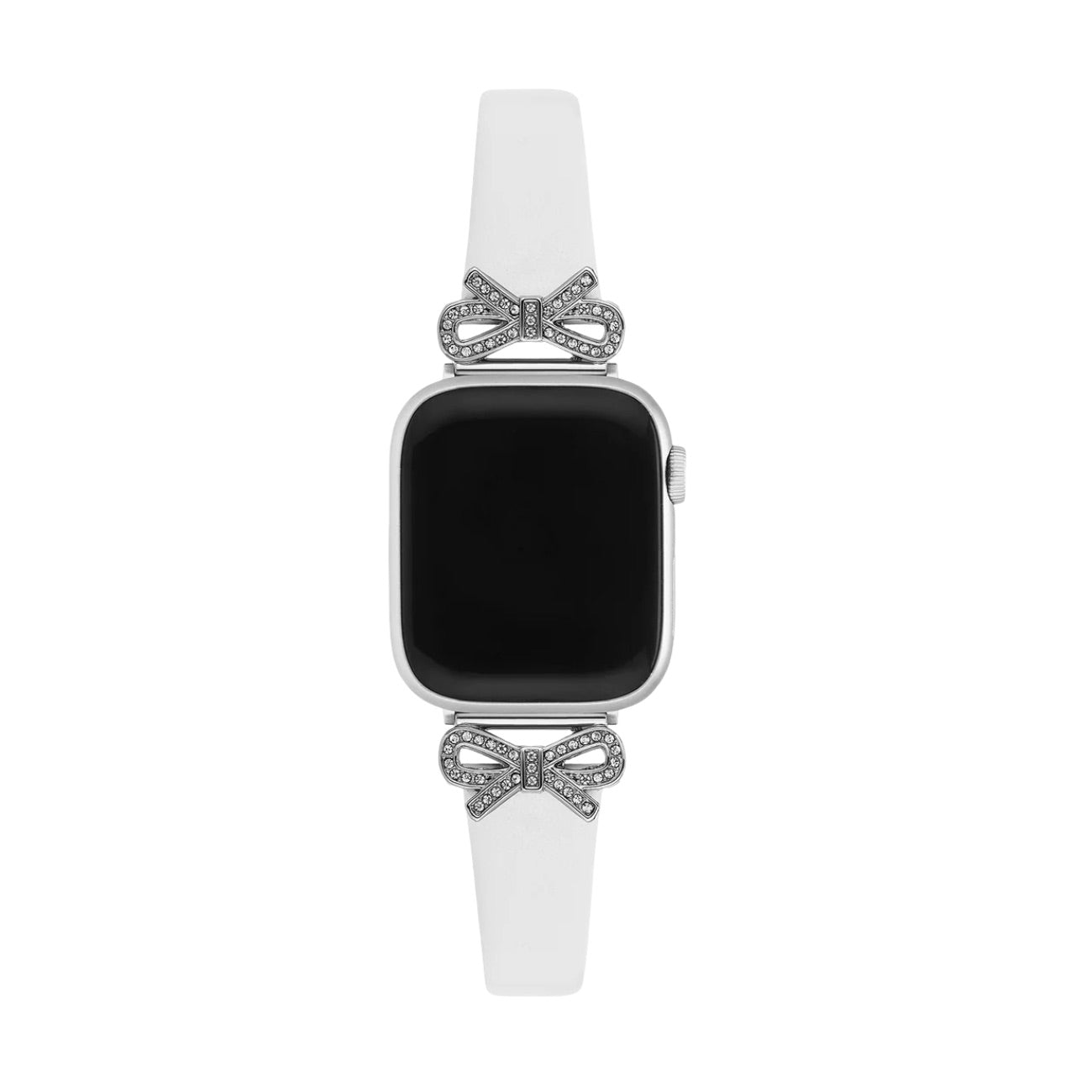 Apple Watch Bracelet, textured ribbon with rhinestone-studded knots, for women, Ravia model